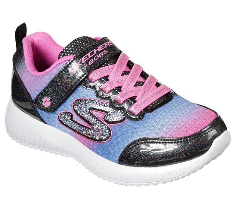 Skechers Lil Bobs Sport Squad - Spunky Steps - Girls Sneakers Black/Multicolor [AU-FA5188]